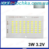 3W с/д модуль білий 5730 6000K 48LED на підкладці 3.2V 92x55мм