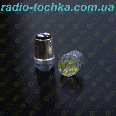 Автолампа GS 1157-3030-9SMD 12V двоконтактна (аналог лампи P21/5W) біла
