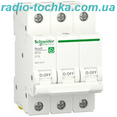 Автоматичний вимикач 6kA 3P 10A C, Resi9 Schneider Electric R9F12310