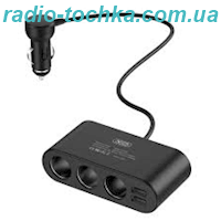 Автомобільний розгалужувач трійник 120W із USB портами