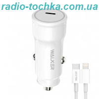 АЗП (адаптер) PD_30W WALKER WCR-63 + шнур шт.Type-С x шт.Lightning white