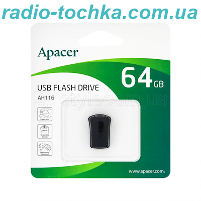 Флешка USB Apacer AH116 64GB black (AP64GAH116B-1)
