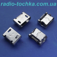 Гнездо micro USB 5pin монтажное угловое НG на плату 2pin type 1A HQ