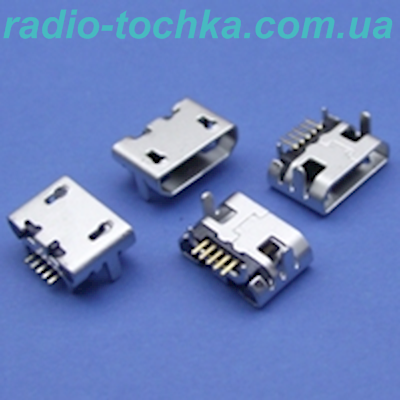 Гнездо micro USB 5pin монтажное угловое НG на плату 2pin type 8 HQ