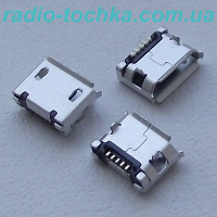 Гнездо micro USB 5pin монтажное угловое НYG на плату 2pin type 1 HQ