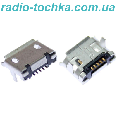 Гнездо micro USB 5pin монтажное угловое НYG на плату 2pin type 2 HQ