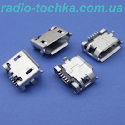 Гнездо micro USB 5pin монтажное угловое НYG на плату 2pin type 5A HQ