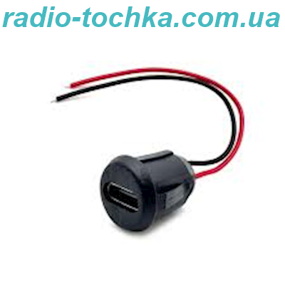 Гніздо на корпус USB Type-C 2pin з дротом із засувкою