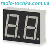 Індикатор зелений 0.36" 2-х циферний ЗК (3621-ASG) чорний фон