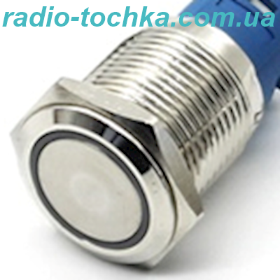 Кнопка антивандальна GQ16F-11E/N жовте підсвічування 12-24V AC/DC
