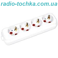 Колодка 4-е гнезда c з/к 16A HOROZ