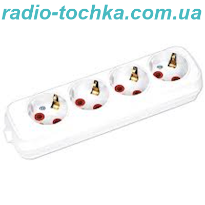 Колодка 4-е гнезда c з/к 16A HOROZ