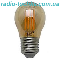 Лампочка філомент  Lemanso  4W G45 E27 COB 320LM 2200K скло LM389 куля бурштинова