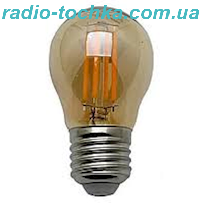 Лампочка філомент  Lemanso  4W G45 E27 COB 320LM 2200K скло LM389 куля бурштинова