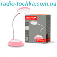 LED лампа настiльна з акумулятором TITANUM TLTF-022P 7W 3000-6500K USB рожева