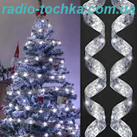 LED стрічка для ялинки срібна 3м 2xAA