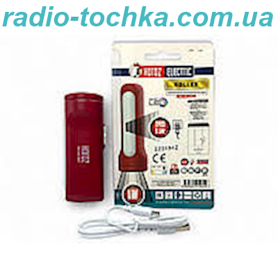 Ліхтар акумуляторний LED 1W+0.5W 80Lm USB 3.7V 1200mAh IP20 36x104мм