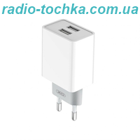 Мережевий зарядний пристрій (адаптер) XO L65 2USB / 2.4A white