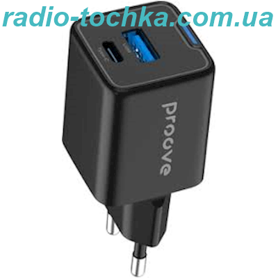 МЗП Proove Pocket GaN Plus 25W (Type-C + USB)(black)