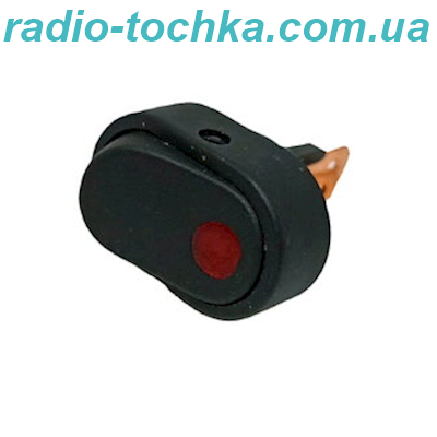 Перемикач клавішний овальний ASW-20D-2, 3pin, ON-OFF, червоний