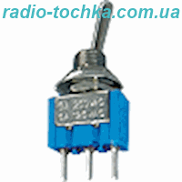 Перемикач, тумблер 2 положення 3pin MTS-102-A2 3A 250V синій