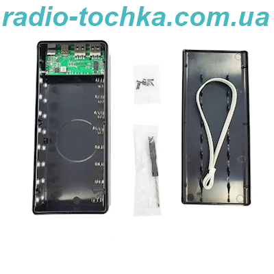 Power bank без батареи 16*18650 2хUSB+microUSB+Type-C 3А LCD екран