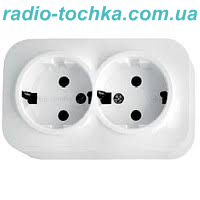 Розетка 2 гнезда с з/к HOROZ