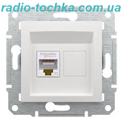 Розетка компютерна RJ45 кат.5е UTP Asfora Schneider Electric EPH4370121 біла (без рамки)