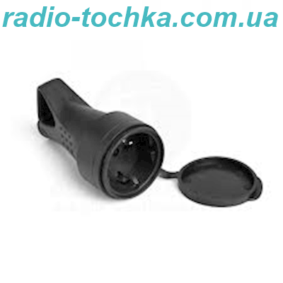 Розетка штепсельна TITANUM із з/к з ручкою і кришкою чорна TF-SK316IP-B каучук
