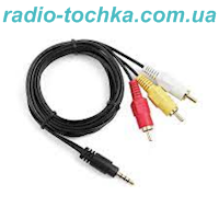 Шнур (кабель) штекер "папа" 3 RCA x штекер "папа" аудио "JAC" 3.5 (4pin) 1.8м GOLD
