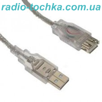 Шнур-подовжувач USB (шт.AM-гн.AF) 1.5м сірий