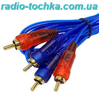 Шнур шт.2 RCA x шт.2 RCA 3м Gold прозоро-синій