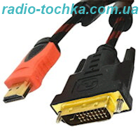 Шнур шт.HDMI x шт.DVI24+1 GOLD (феррит) 1.5м