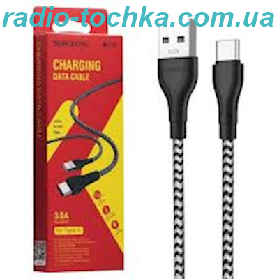 Шнур шт.USB x шт.Type-C Borofone BX39 3A 1м чорно-білий