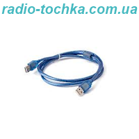 Шнур шт.USB x шт.USB 1.4м прозорий синій з фільтром