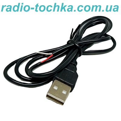 Штекер USB-A з кабелем для пайки 1м