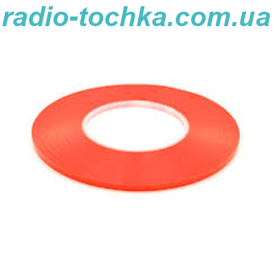 Скотч двосторонній довжина 3м, ширина 5 мм червоний