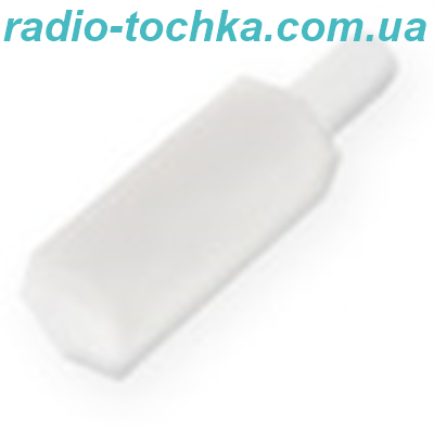 Стійка 3x12+6 гвинт-гайка пластикова