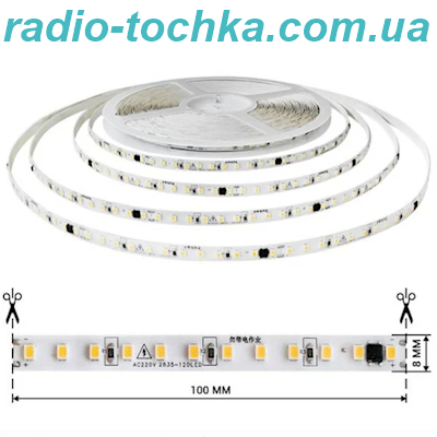 Стрічка біла 3528/120 Premium BIOM Professional 8W 6500K 220V