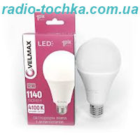 Світлодіодна лампа 12W VELMAX V-A80W з акумулятором Е27 4100K 1140lm 2500mAh біла IP20