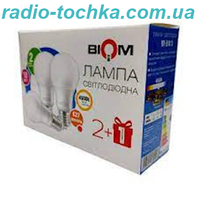 Свiтлодiодна лампа Biom BT-510 A60 10W E27 4500К матова (пакунок 3шт.)