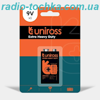 Uniross 9V (крона) батарейка
