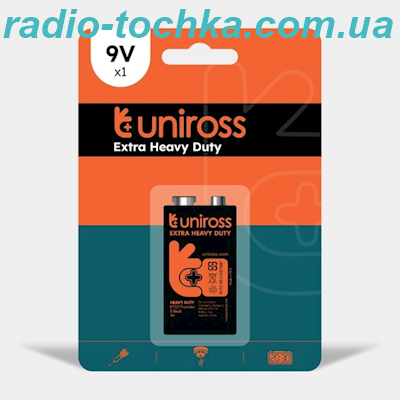 Uniross 9V (крона) батарейка