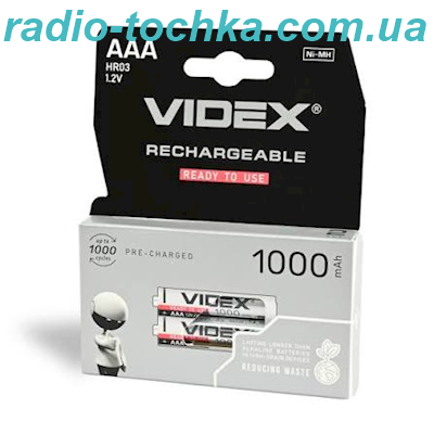 Videx 1000mAh 1.2V AAA акумулятор