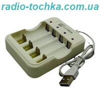 Зарядний пристрiй вiд USB на чотири акумулятори АА/ААА