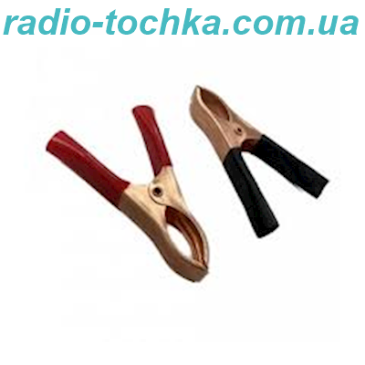 Затискач типу "крокодил" акумуляторний з покриттям 30А