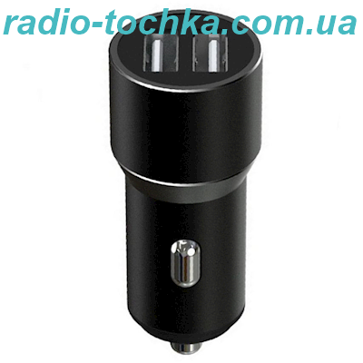 Автомобільний зарядний пристрій (адаптер) XO CC30 2USB / 2.4A / max 12W black