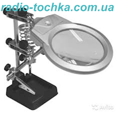 Держатель "третья рука" MG16129A с подсветкой + подставка под паяльник
