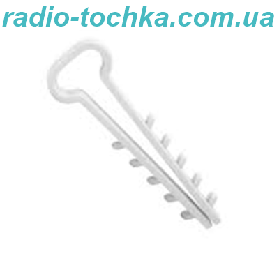 Дюбель-ялинка (12х5) для плоских проводів білий