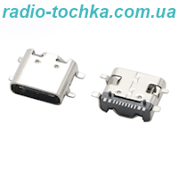 Гніздо USB Type-C 16pin угловое C-06